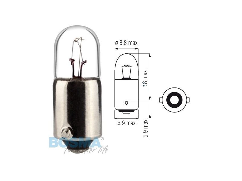 Lightbulb BOSMA 12V 3W BA9s (1895) packaged 10pcs