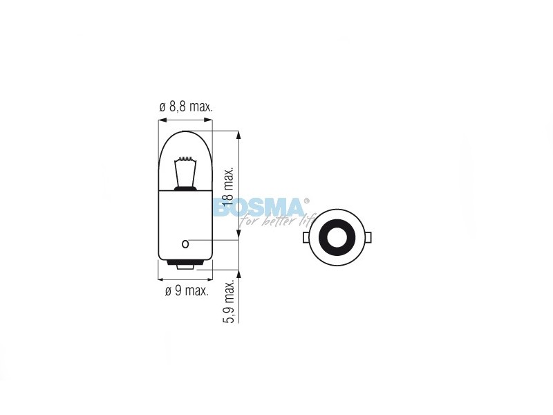 Lightbulb BOSMA 12V 4W BA9s BLUE (4292) packaged 10pcs