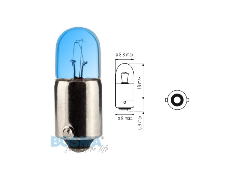 Lightbulb BOSMA 12V 4W BA9s BLUE (4292) packaged 10pcs