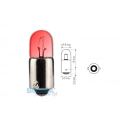 Lightbulb BOSMA 12V 4W BA9s RED