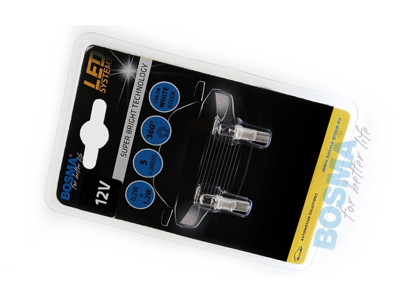 Lightbulb BOSMA 12V 1*LED 1*STANDARD T05 WHITE 6000K BLISTER
