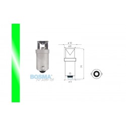 Lightbulb BOSMA 12V 1*LED STANDARD BA9s GREEN WIDE VIEWING BLISTER