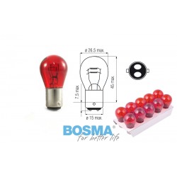 Lightbulb BOSMA 12V 21/5W BAY15d RED (4148) packaged 10pcs