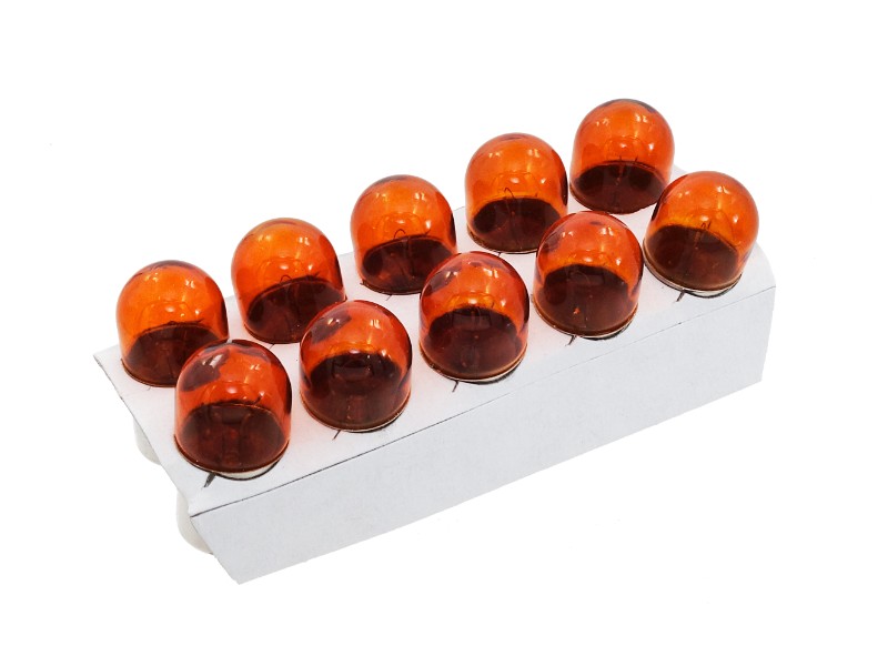 Lightbulb BOSMA 12V 5W BA15s 18x37mm ORANGE (6265) 10pcs