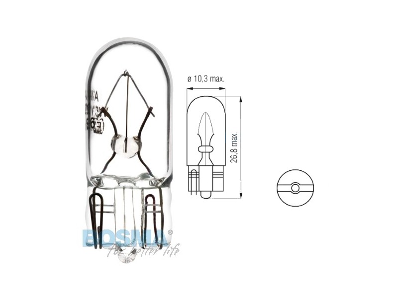 Lightbulb BOSMA 12V 3W T10 W3W (1970) 10pcs
