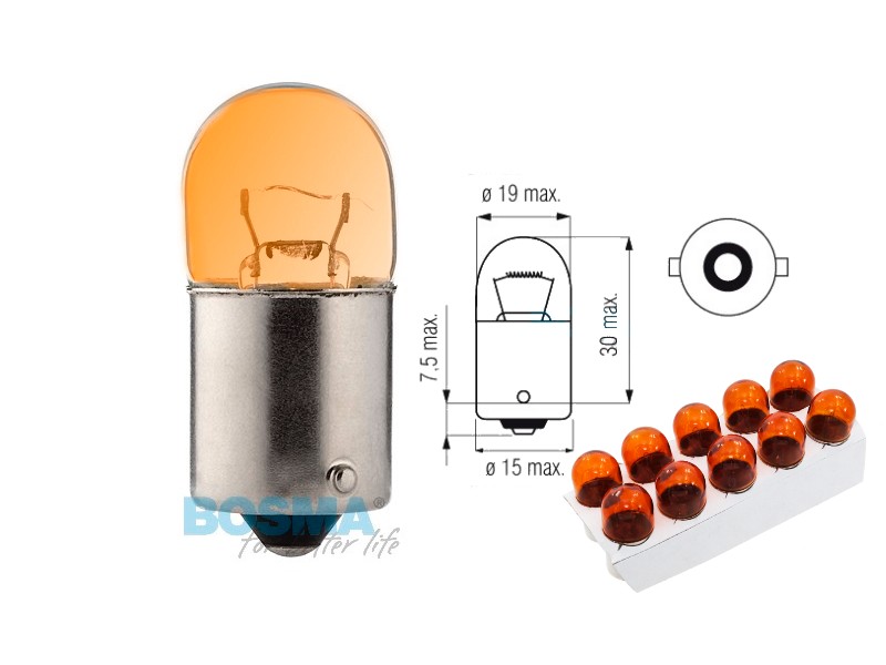 Lightbulb BOSMA 12V 10W BA15S POMARAŃCZOWA (6647) packaged 10pcs Lightbulb BOSMA 12V 10W BA15S POMARAŃCZOWA (6647) packaged 10pcs