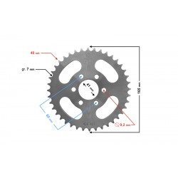 Rear sprocket Moretti 40/428 for ATV 150