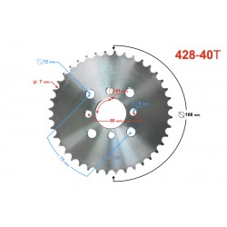 Rear sprocket Moretti 40/428 for ATV 200