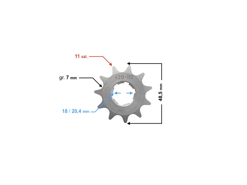Drive sprocket Moretti 11/428 fpr ATV