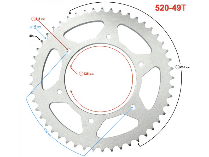 Rear sprocket NXT250 L Rear sprocket NXT250 L