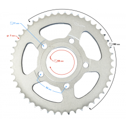 (WHOLESALE) Rear sprocket 47Z Naked 50