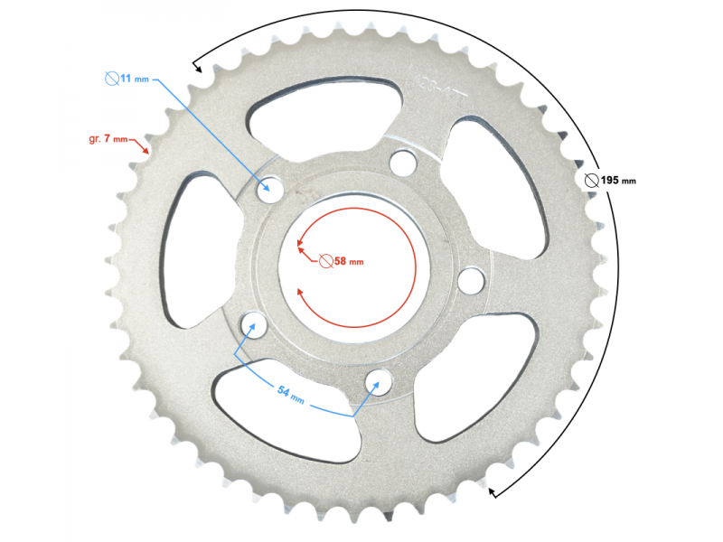 (WHOLESALE) Rear sprocket 47Z Naked 50