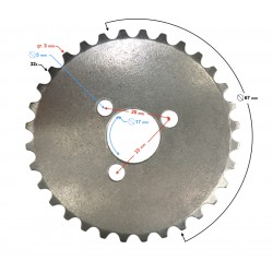 Timing chain sprocket for 130 cc moped