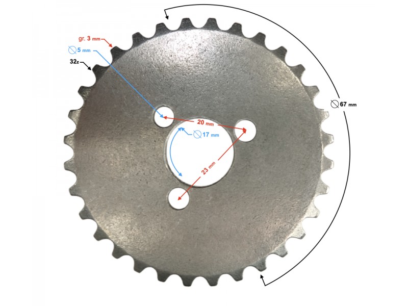 Timing chain sprocket for 130 cc moped