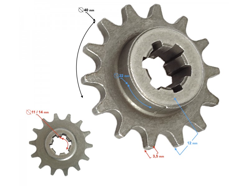 Front sprocket 14T T8F mini ATV