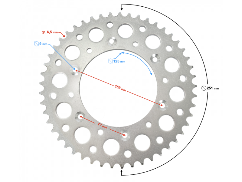 Rear sprocket DB250 MZK