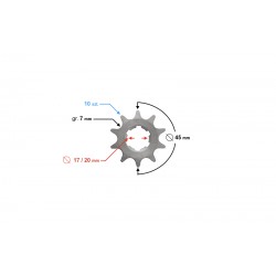 Drive sprocket Moretti 10/428 for WSK125