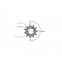 Drive sprocket Moretti 11/428 for WSK125