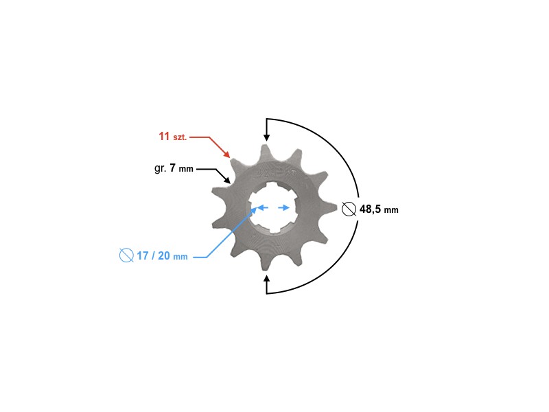Drive sprocket Moretti 11/428 for WSK125