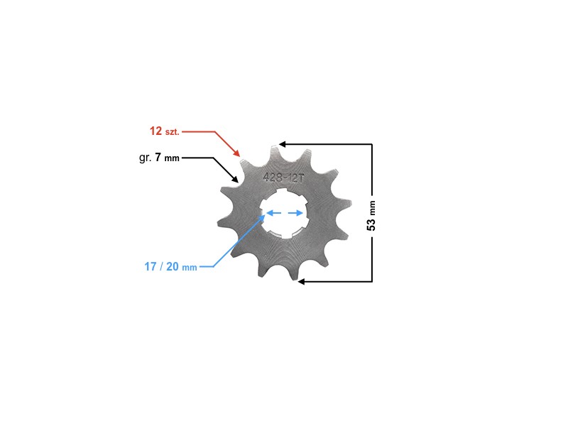 Drive sprocket Moretti 12/428 for WSK125