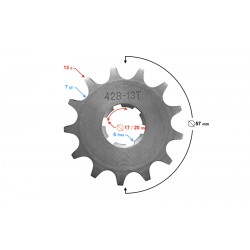 Drive sprocket Moretti 13/428 for WSK125