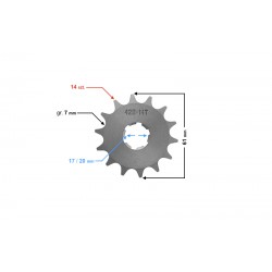 Drive sprocket Moretti 14/428 for WSK125