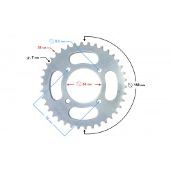 Rear sprocket 38/428