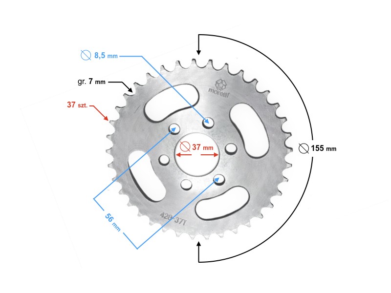 Rear sprocket 37/428