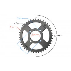 Rear sprocket 41/428, black