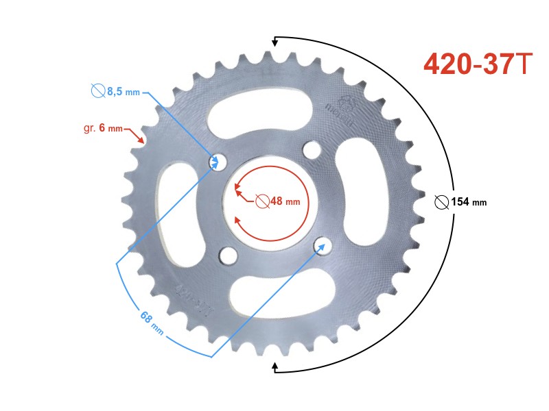 Sprocket 420-37, silver Sprocket 420-37, silver