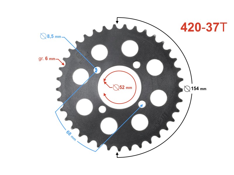 Sprocket 420-37, black