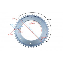 Sprocket nT 428-43z WSK 125