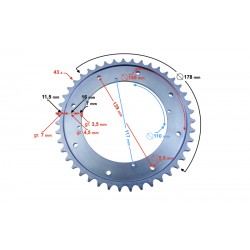 Sprocket 428-43z WSK st