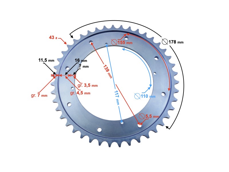 Sprocket 428-43z WSK st