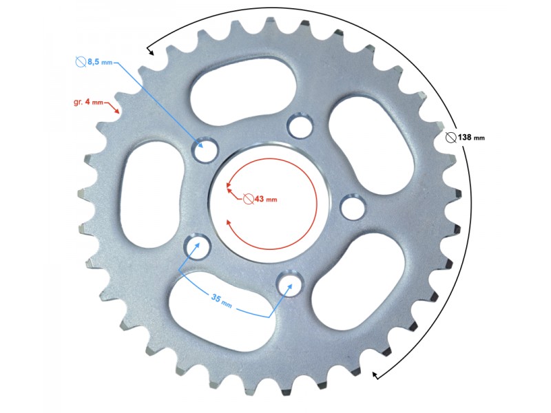 Sprocket 415-33z Romet / 2 version