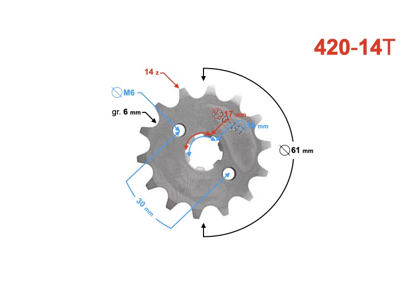 Drive sprocket Moretti 14/420 Drive sprocket Moretti 14/420