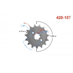 Drive sprocket Moretti 15/420 Drive sprocket Moretti 15/420