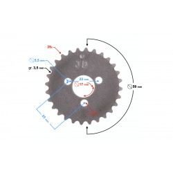 Camshaft sprocket 28 / 25H for MiniCross DB14