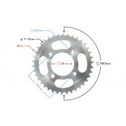 Rear sprocket 38/428
