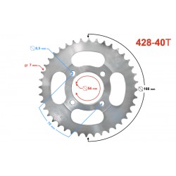 Rear sprocket Moretti 38/428