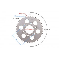 Rear sprocket 49/428 for Pro50