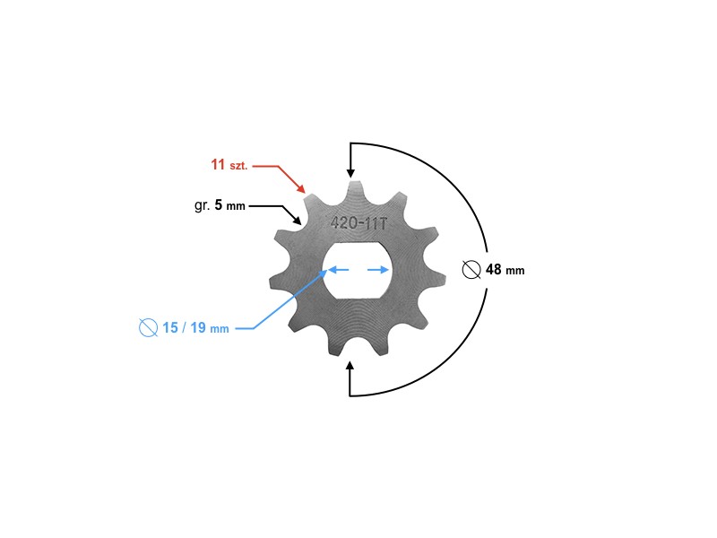 Drive sprocket Moretti 11/420 for Simson