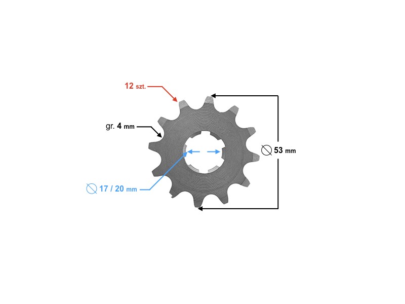 Drive sprocket Moretti 12/415 for Jawa