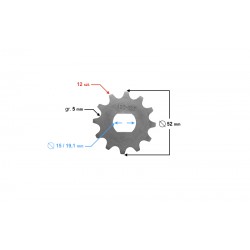Drive sprocket Moretti 12/420 for Simson