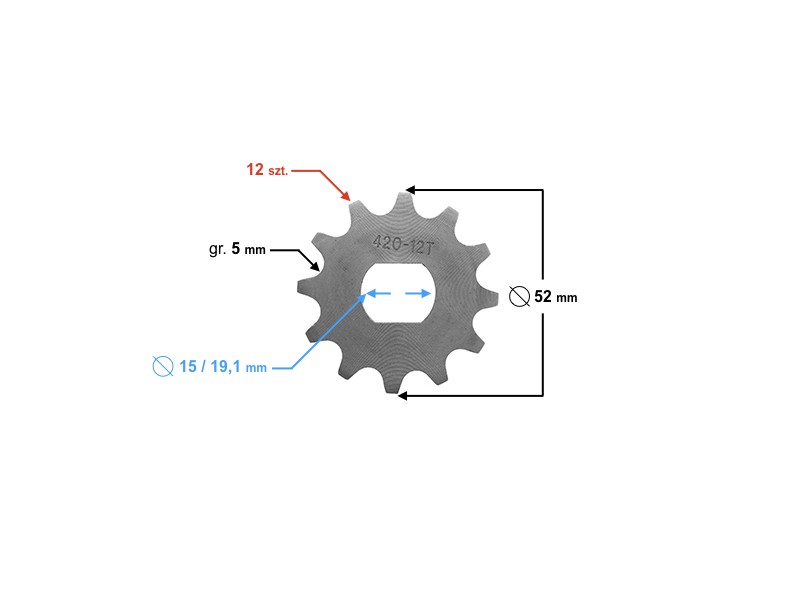 Drive sprocket Moretti 12/420 for Simson Drive sprocket Moretti 12/420 for Simson