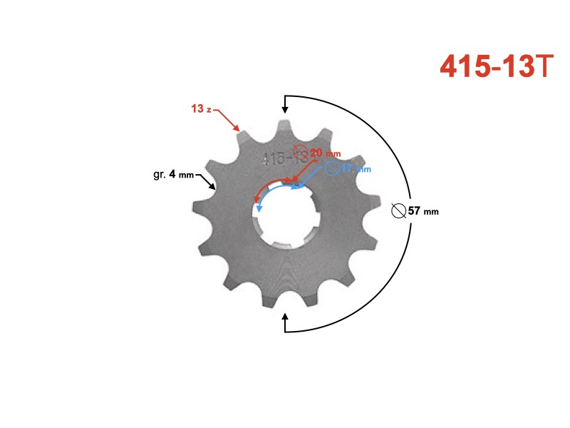 Drive sprocket Moretti 13/415 for Jawa