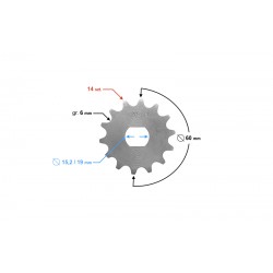 Drive sprocket Moretti 14/420 for Simson