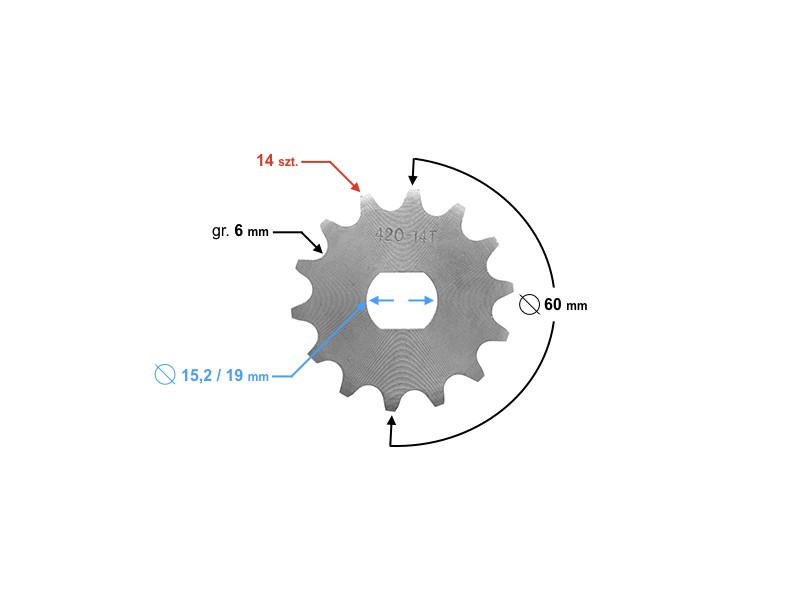 Drive sprocket Moretti 14/420 for Simson