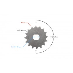 Drive sprocket Moretti 16/420 for Simson