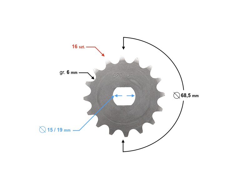 Drive sprocket Moretti 16/420 for Simson